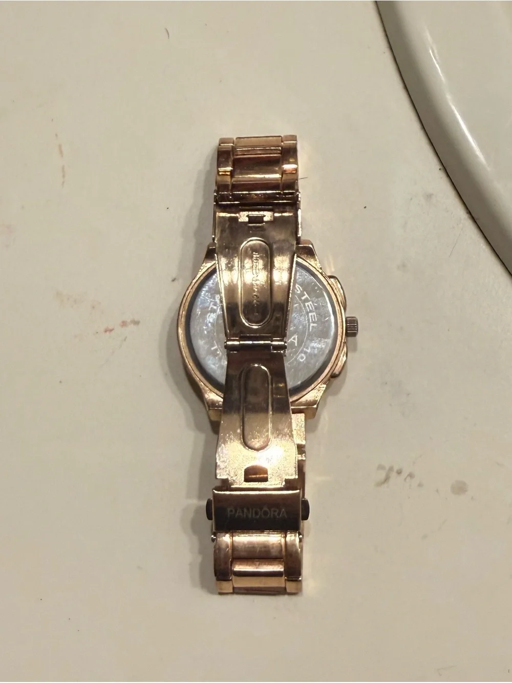 Pandora Rose Gold Bracelet Watch with Crystal Accents